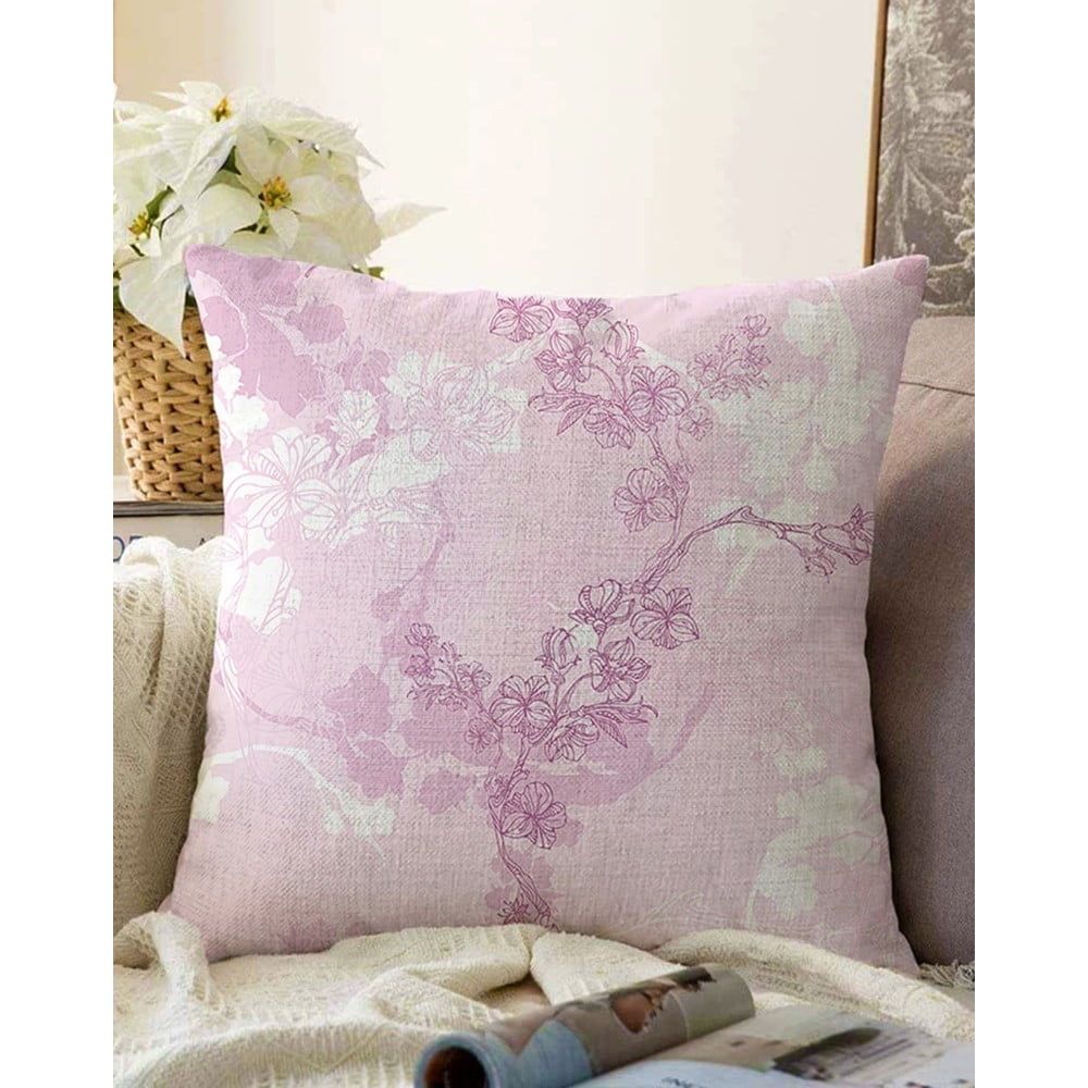 Ružová obliečka na vankúš s prímesou bavlny Minimalist Cushion Covers Bloom, 55 x 55 cm - Bonami.sk