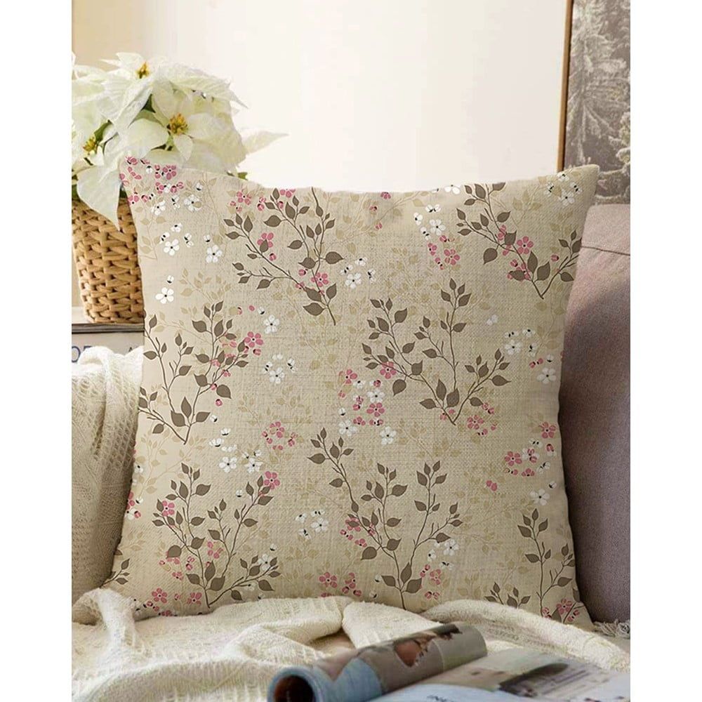 Hnedá obliečka na vankúš s prímesou bavlny Minimalist Cushion Covers Bloom, 55 x 55 cm - Bonami.sk