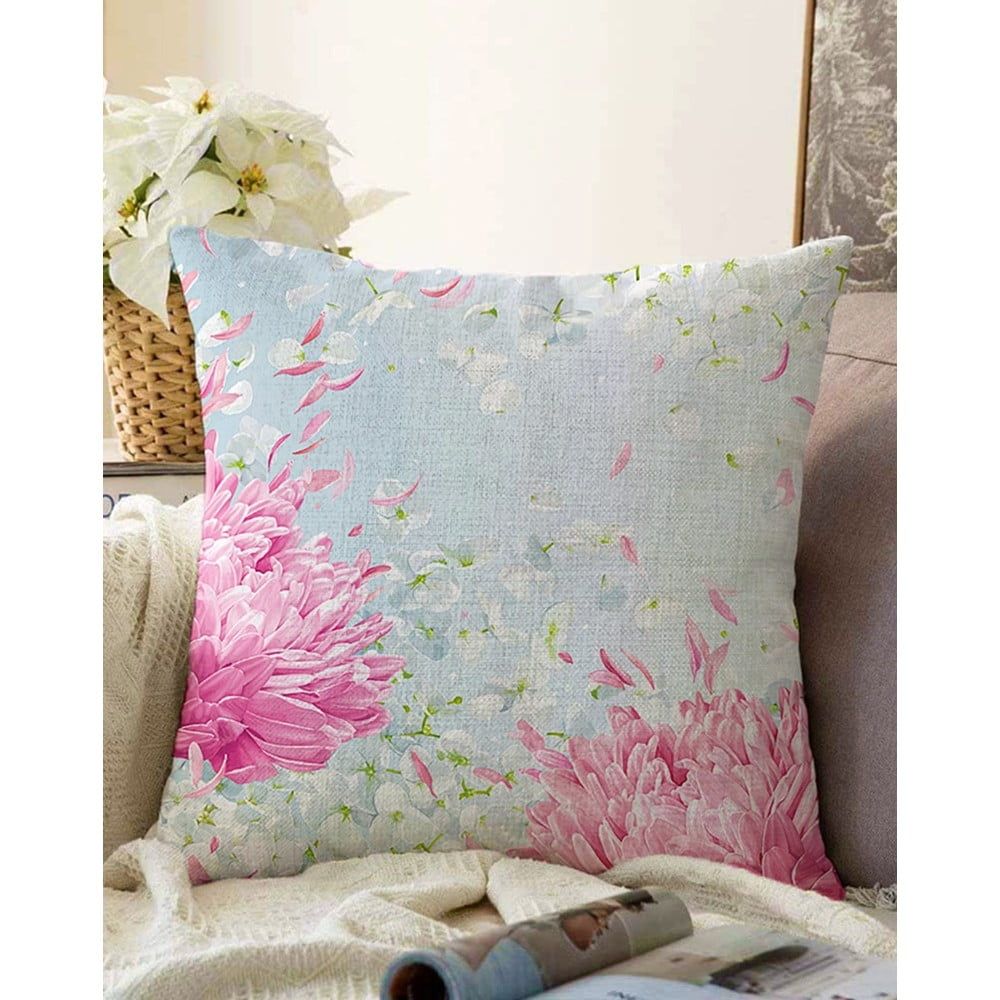 Modrá obliečka na vankúš s prímesou bavlny Minimalist Cushion Covers Wind, 55 x 55 cm - Bonami.sk