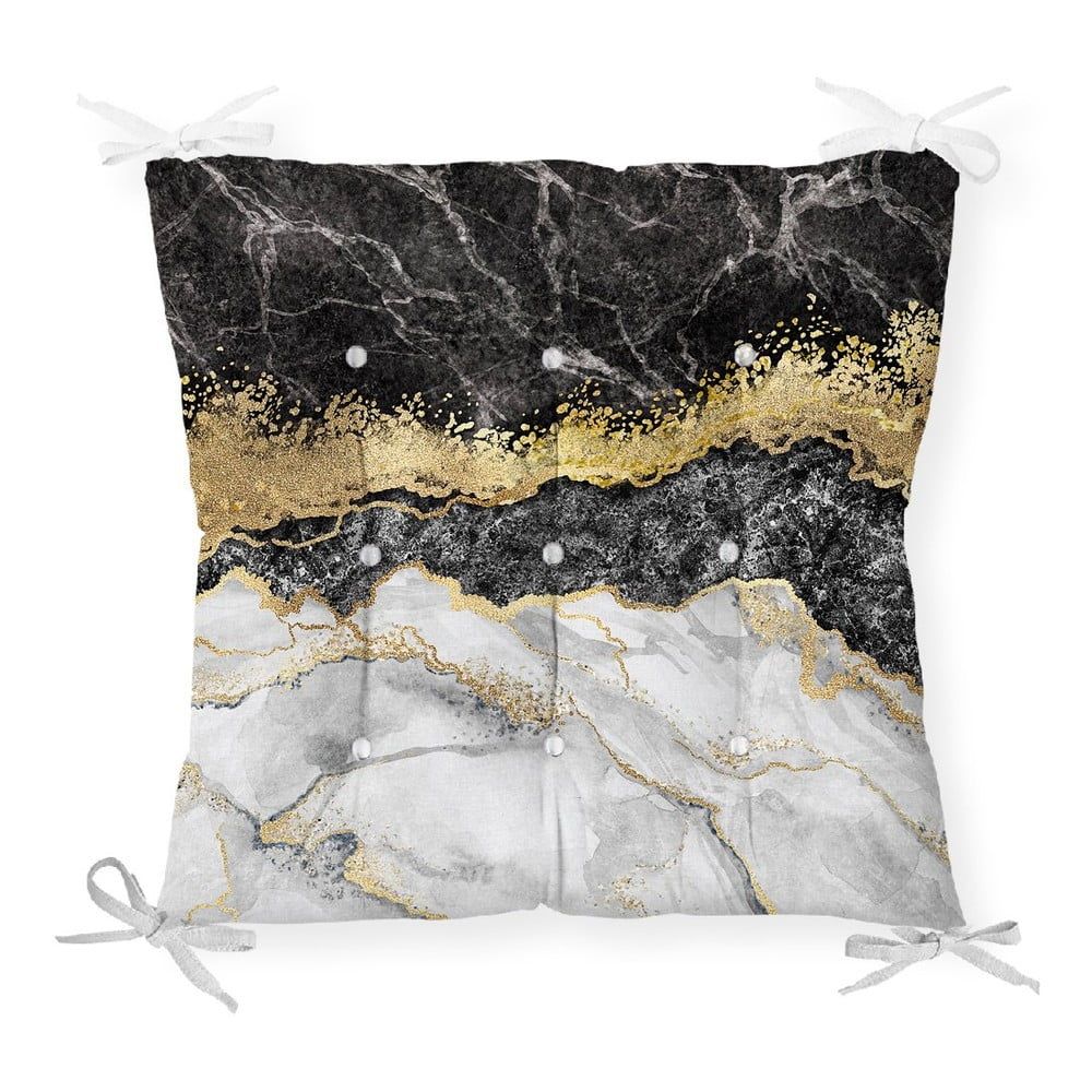 Sedák na stoličku Minimalist Cushion Covers Black Gold Marble, 40 x 40 cm - Bonami.sk