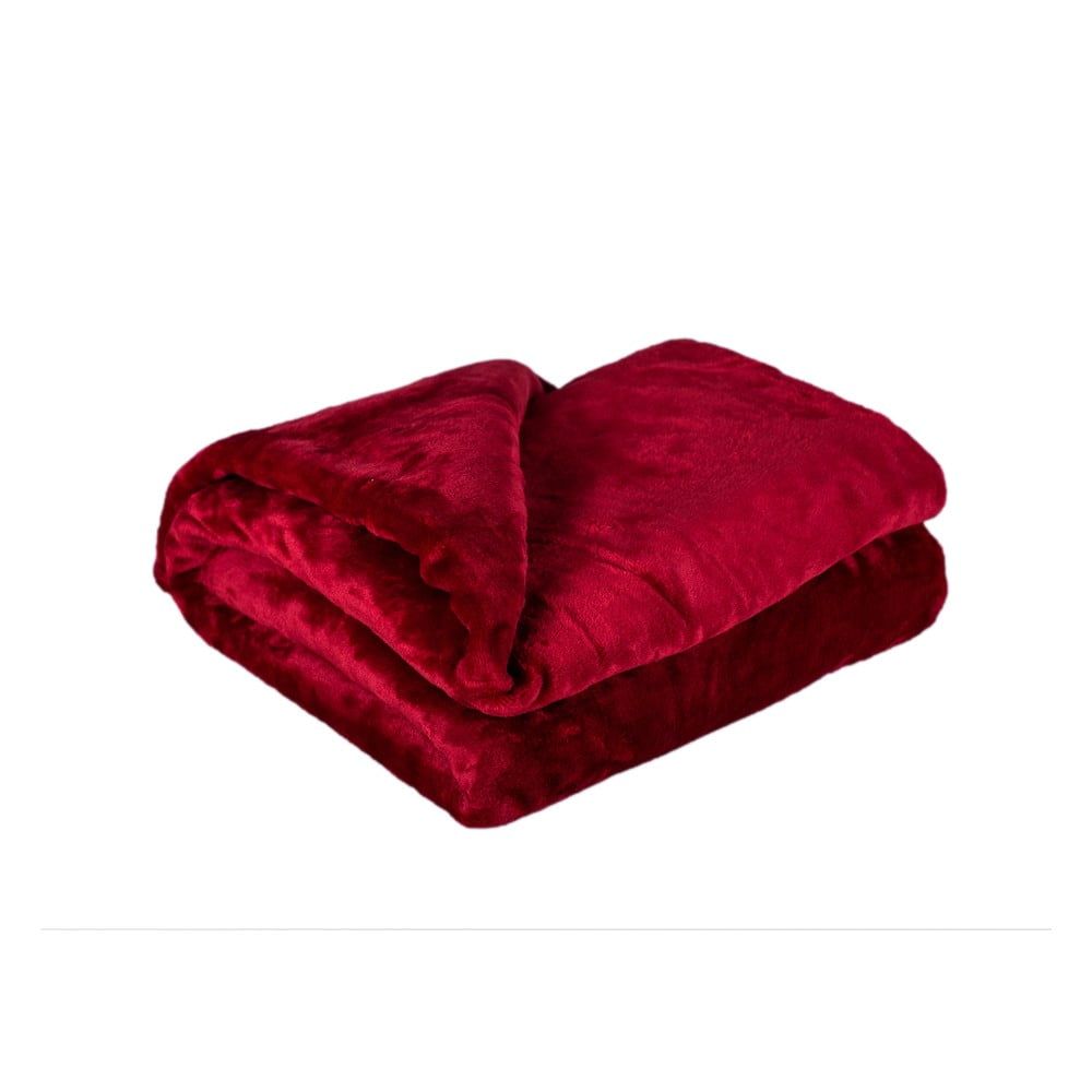 Vínovočervená mikroplyšová deka My House Amber, 200 x 220 cm - Bonami.sk