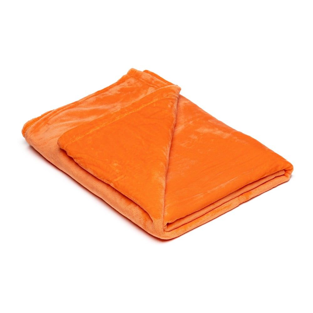 Oranžová mikroplyšová deka My House, 150 × 200 cm - Bonami.sk