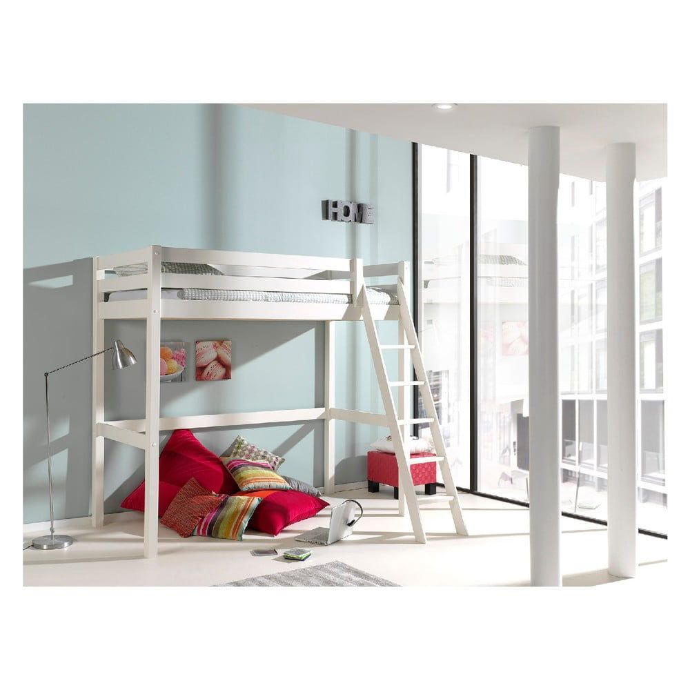 Biela detská posteľ s rebríkom Vipack Pino, 90 × 200 cm - Bonami.sk
