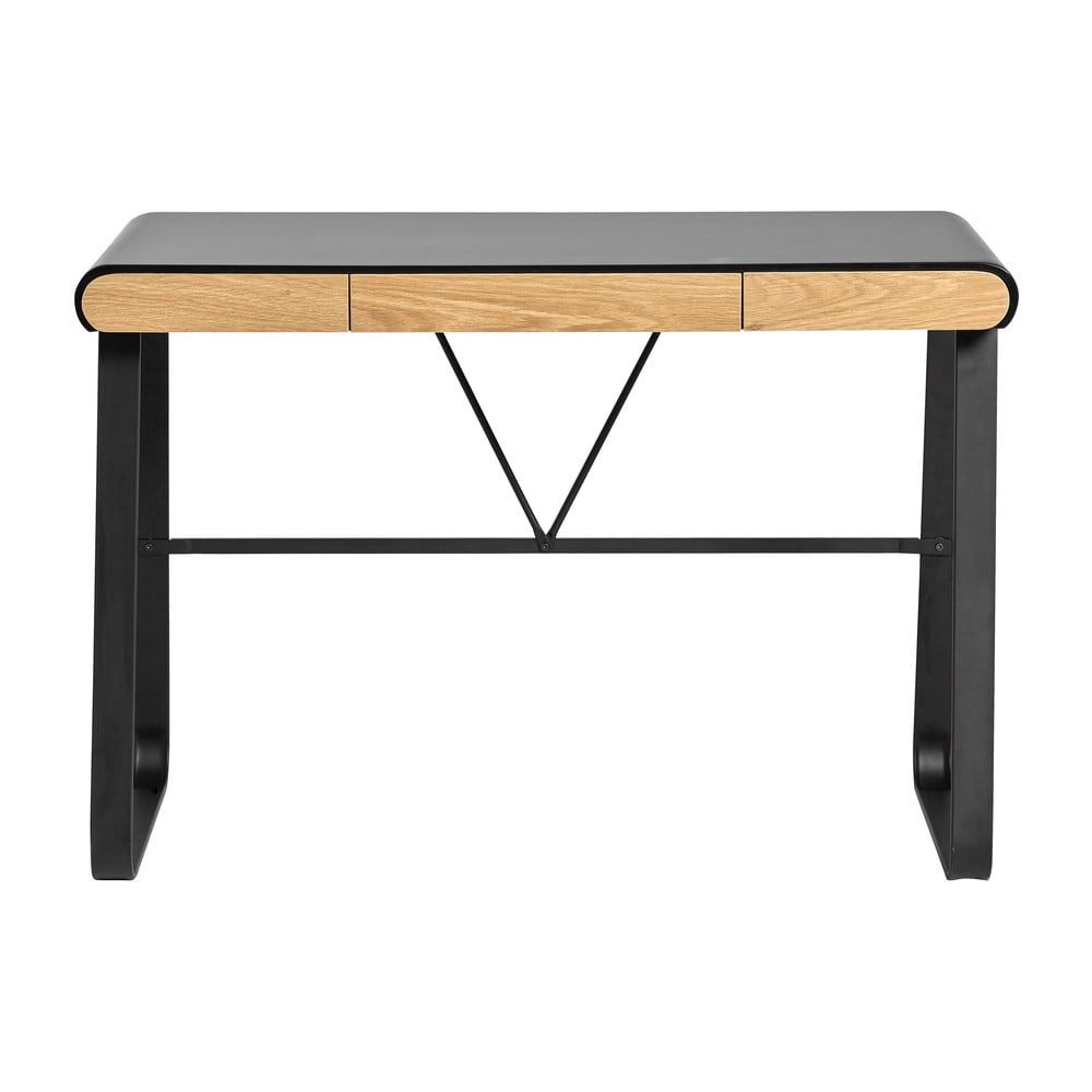 Čierny pracovný stôl s 3 zásuvkami Marckeric Astrid - Bonami.sk
