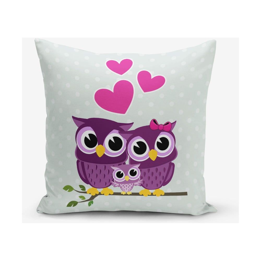Obliečka na vaknúš s prímesou bavlny Minimalist Cushion Covers Hearts Owls, 45 × 45 cm - Bonami.sk