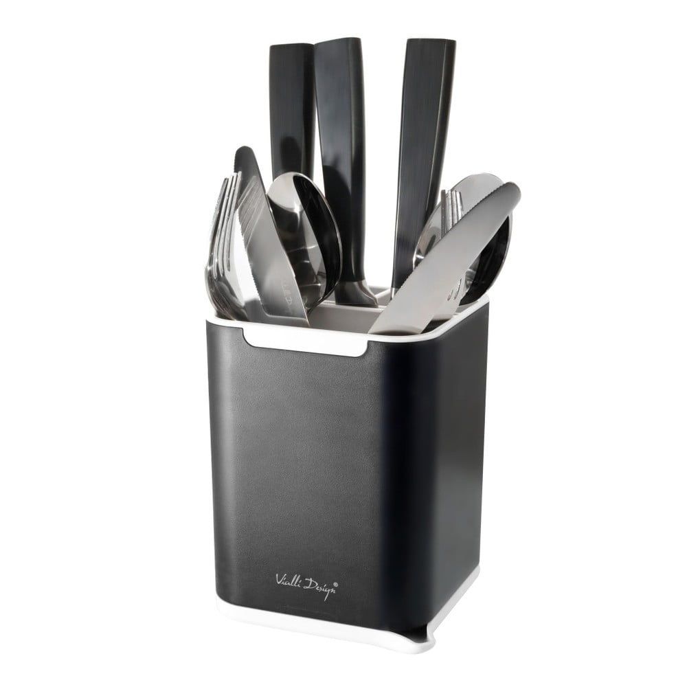Čierny stojan na príbory Vialli Design Cutlery - Bonami.sk