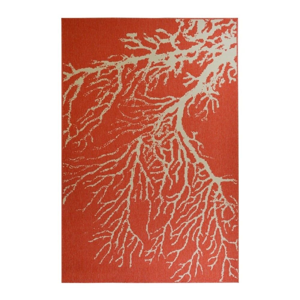 Červený vonkajší koberec Floorita Coral, 133 x 190 cm - Bonami.sk