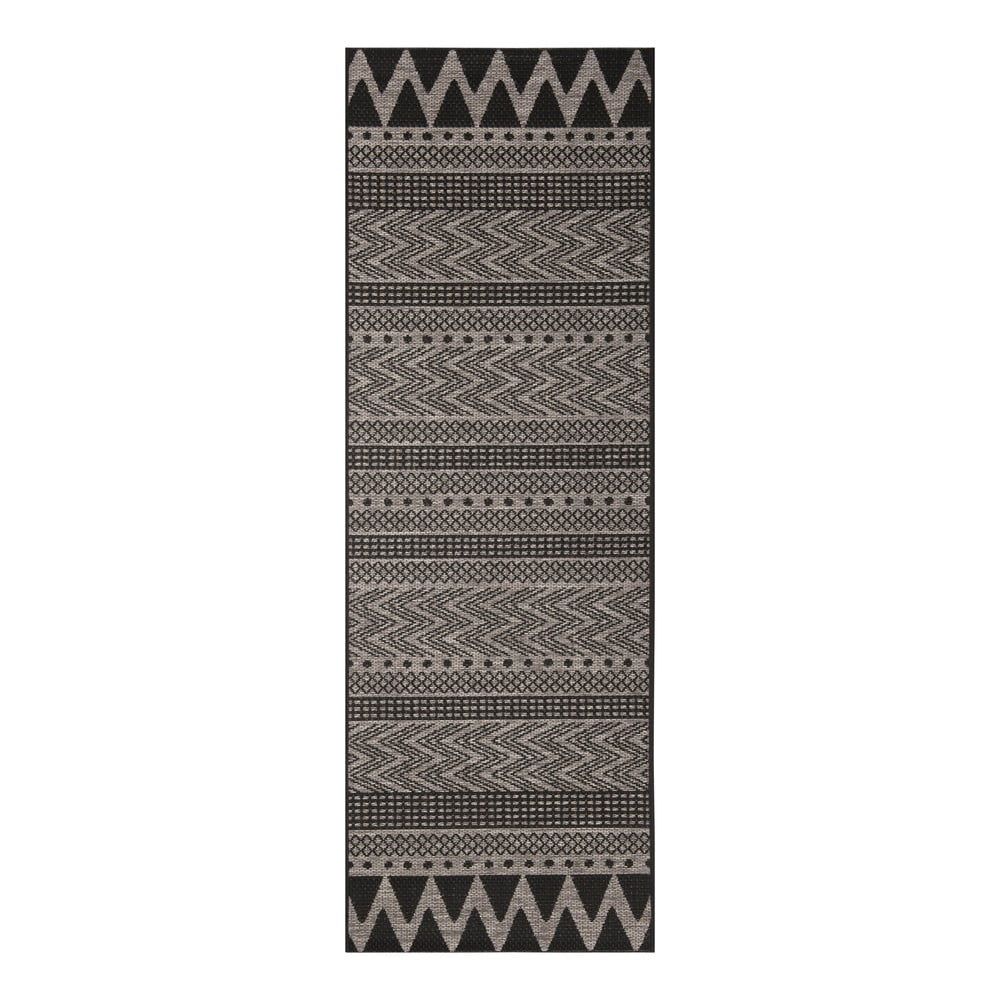 Čierno-béžový vonkajší koberec Bougari Sidon, 70 x 200 cm - Bonami.sk
