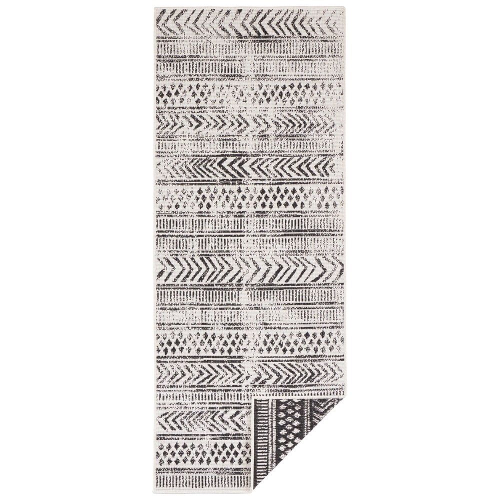 Čierno-krémový vonkajší koberec Bougari Biri, 80 x 250 cm - Bonami.sk