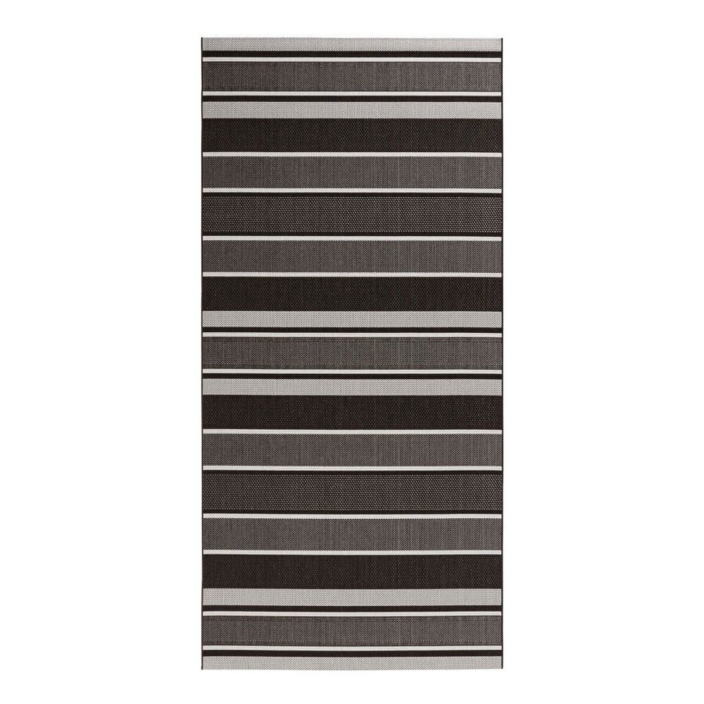 Čierný vonkajší koberec Bougari Strap, 80 x 200 cm - Bonami.sk
