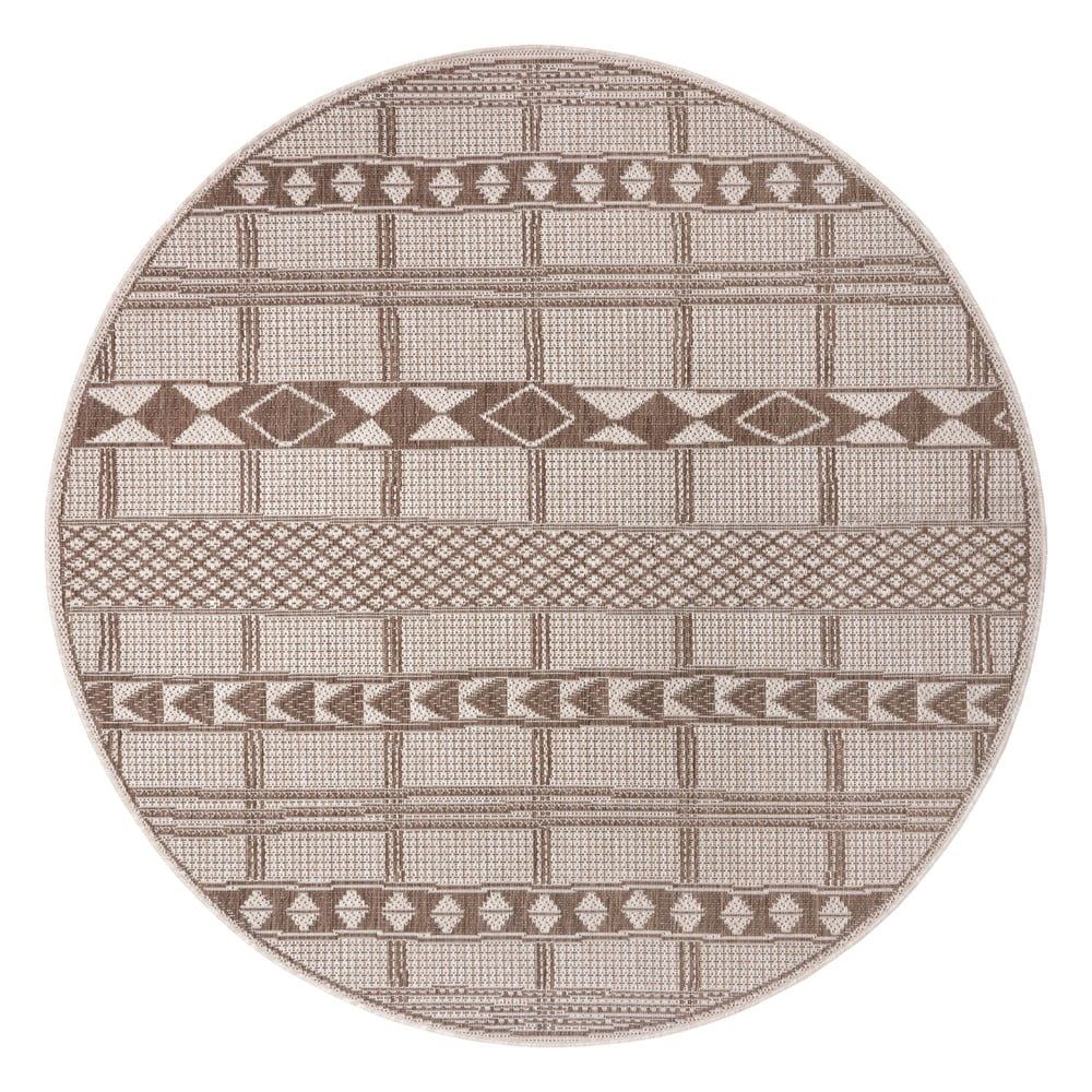 Hnedo-béžový vonkajší koberec Ragami Madrid, ø 120 cm - Bonami.sk