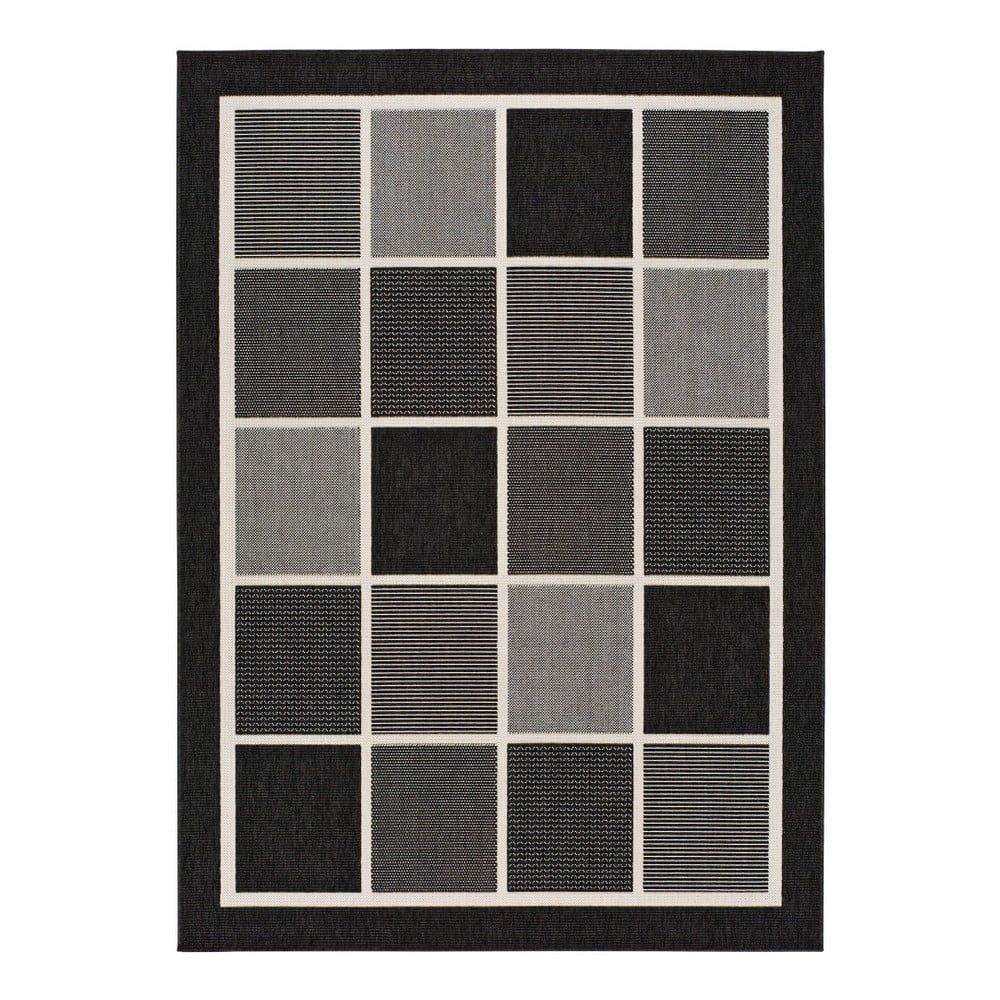Čierno-sivý vonkajší koberec Universal Nicol Squares, 160 x 230 cm - Bonami.sk