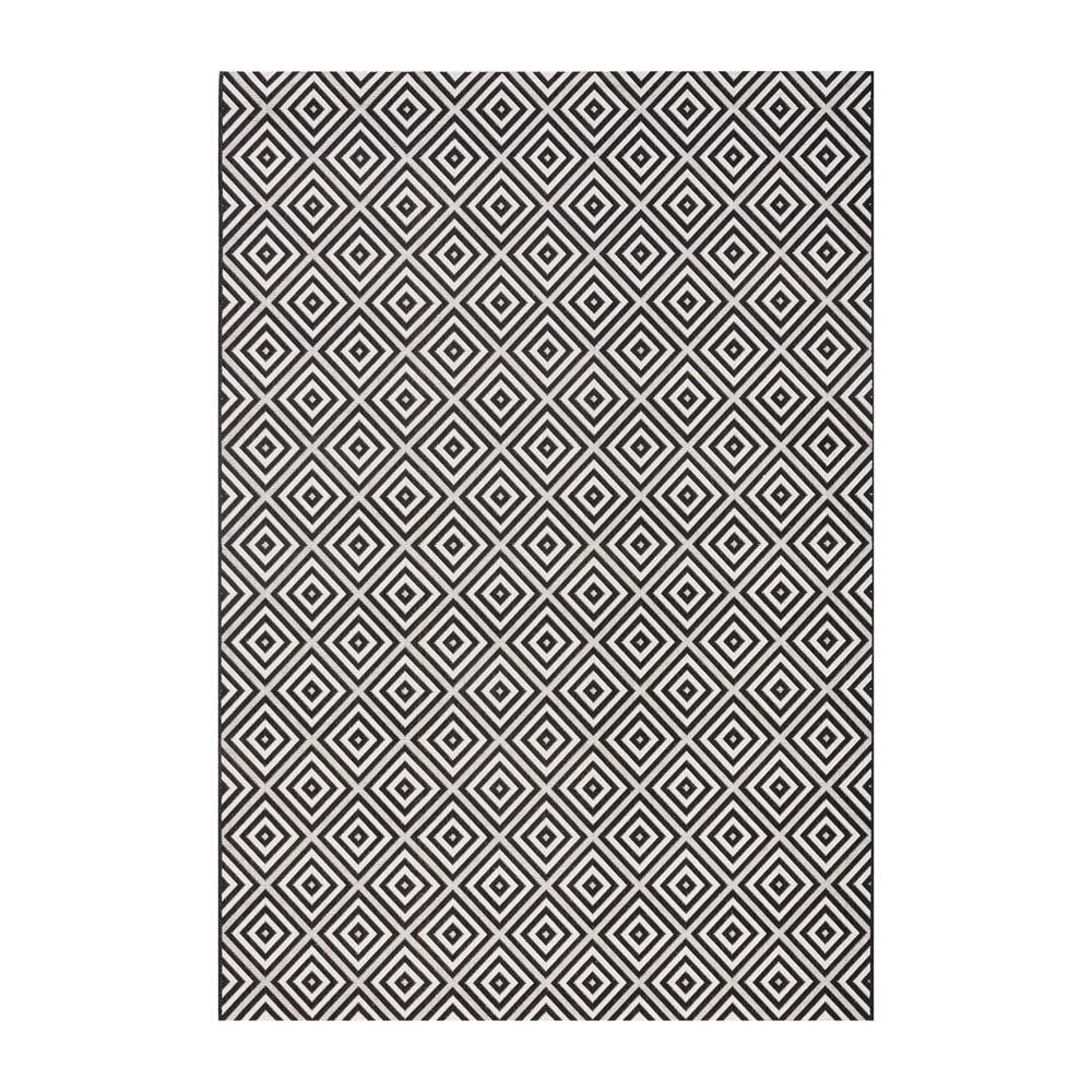 Čierno-biely vonkajší koberec Bougari Karo, 140 × 200 cm - Bonami.sk