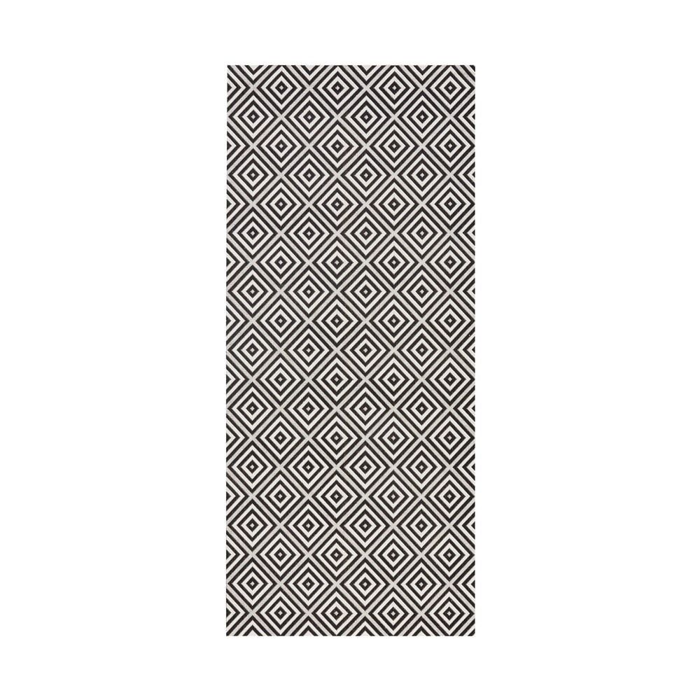 Čierno-biely vonkajší koberec Bougari Karo, 80 × 200 cm - Bonami.sk