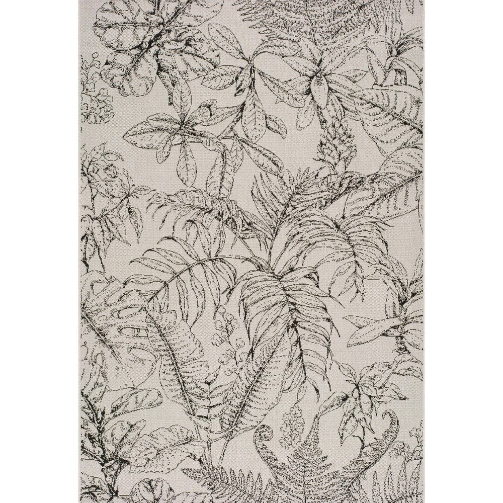 Krémovobiely vonkajší koberec Universal Tokio Leaf, 80 x 150 cm - Bonami.sk