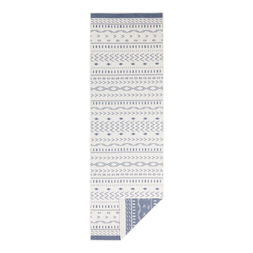 Modro-krémový vonkajší koberec Bougari Kuba, 80 x 250 cm - Bonami.sk