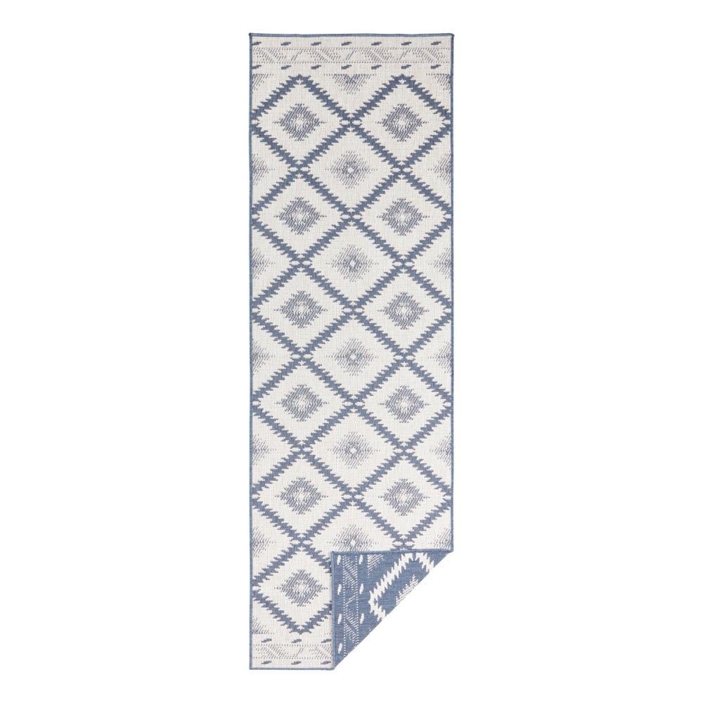 Modro-krémový vonkajší koberec Bougari Malibu, 80 x 250 cm - Bonami.sk