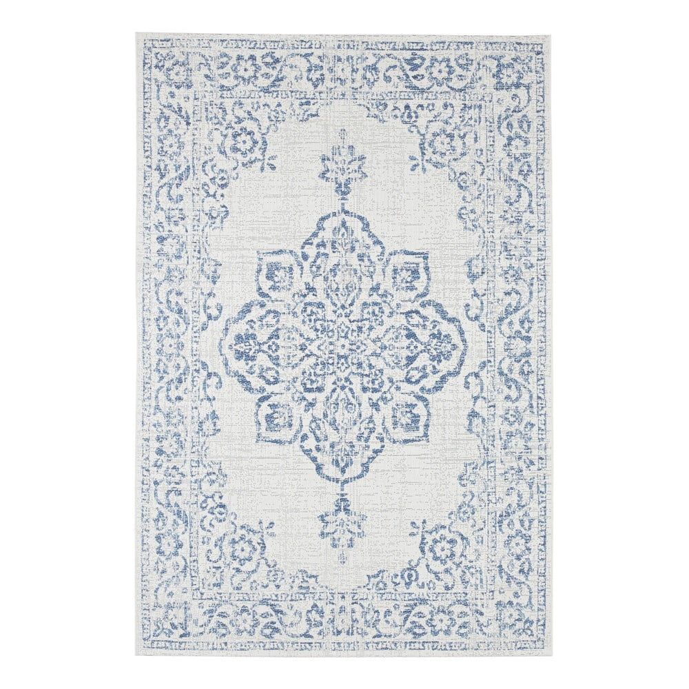 Modro-krémový vonkajší koberec Bougari Tilos, 80 x 150 cm - Bonami.sk