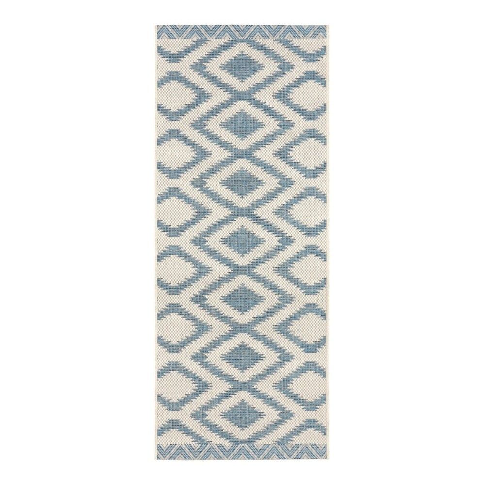 Modro-krémový vonkajší koberec Bougari Isle, 70 x 200 cm - Bonami.sk