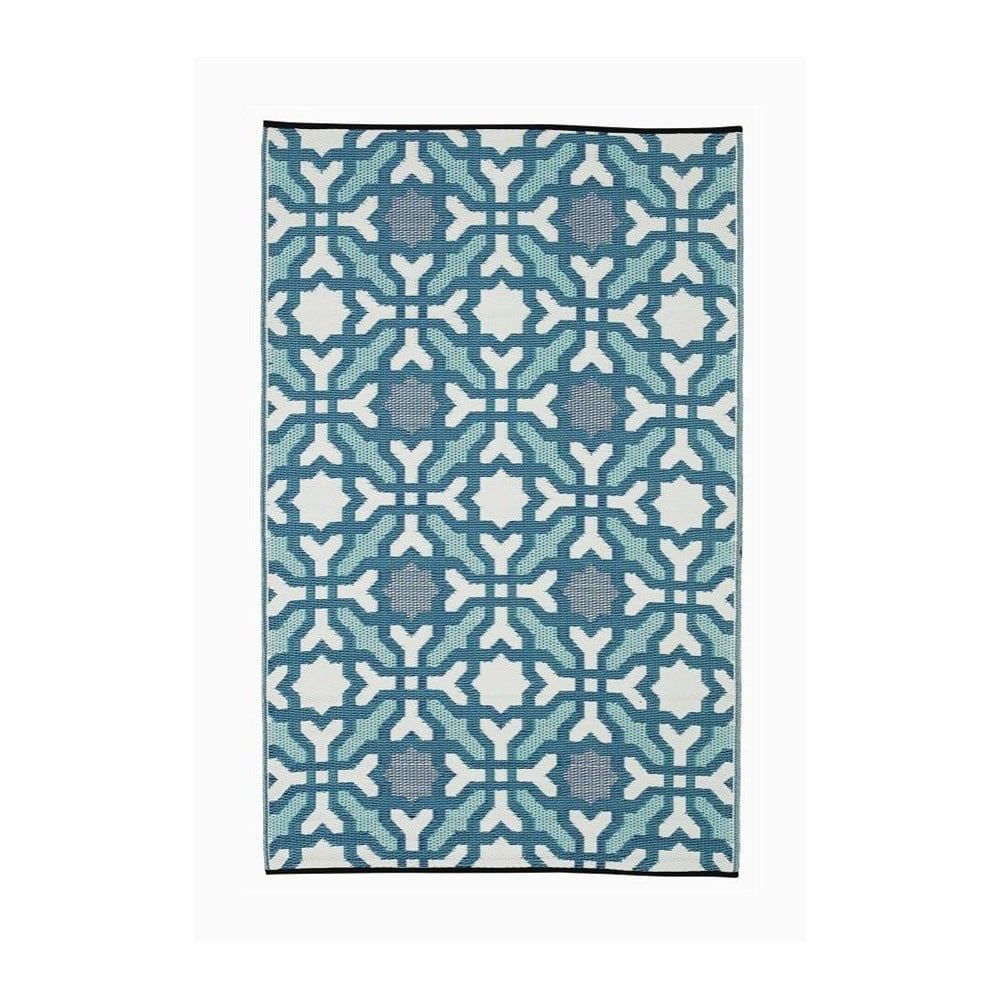 Modro-sivý obojstranný vonkajší koberec z recyklovaného plastu Fab Hab Seville, 90 x 150 cm - Bonami.sk