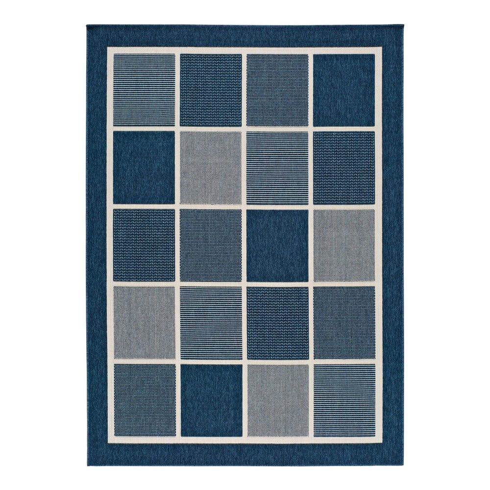 Modrý vonkajší koberec Universal Nicol Squares, 80 x 150 cm - Bonami.sk
