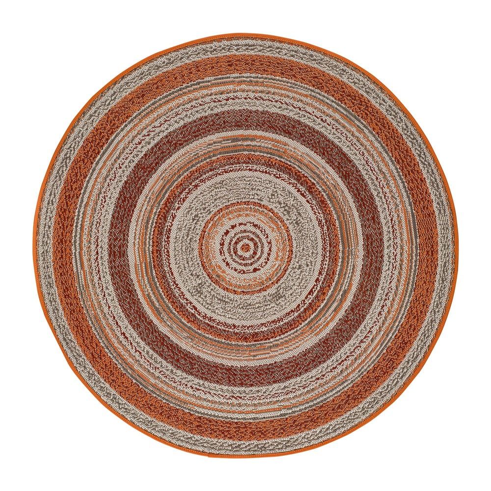 Oranžový vonkajší koberec Universal Verdi, ⌀ 120 cm - Bonami.sk