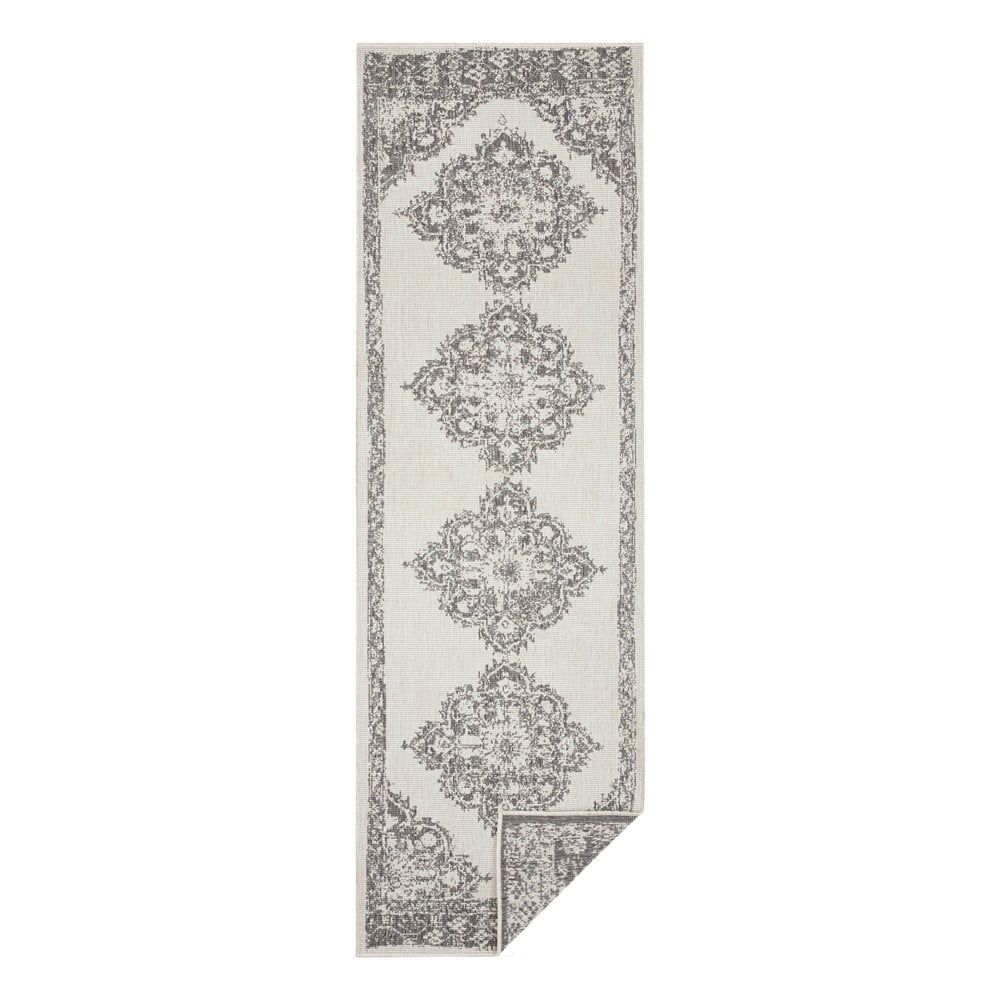Sivo-krémový vonkajší koberec Bougari Cofete, 80 x 250 cm - Bonami.sk