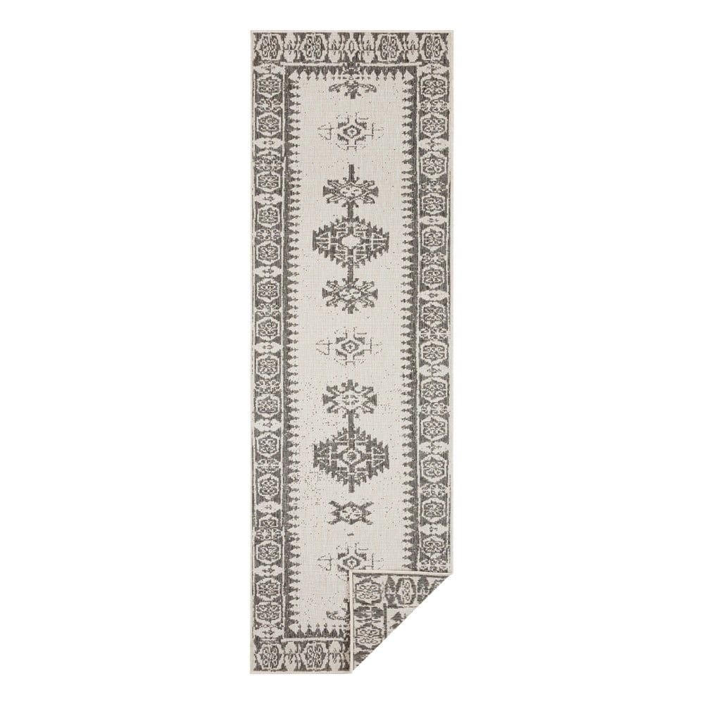 Sivo-krémový vonkajší koberec Bougari Duque, 80 x 250 cm - Bonami.sk