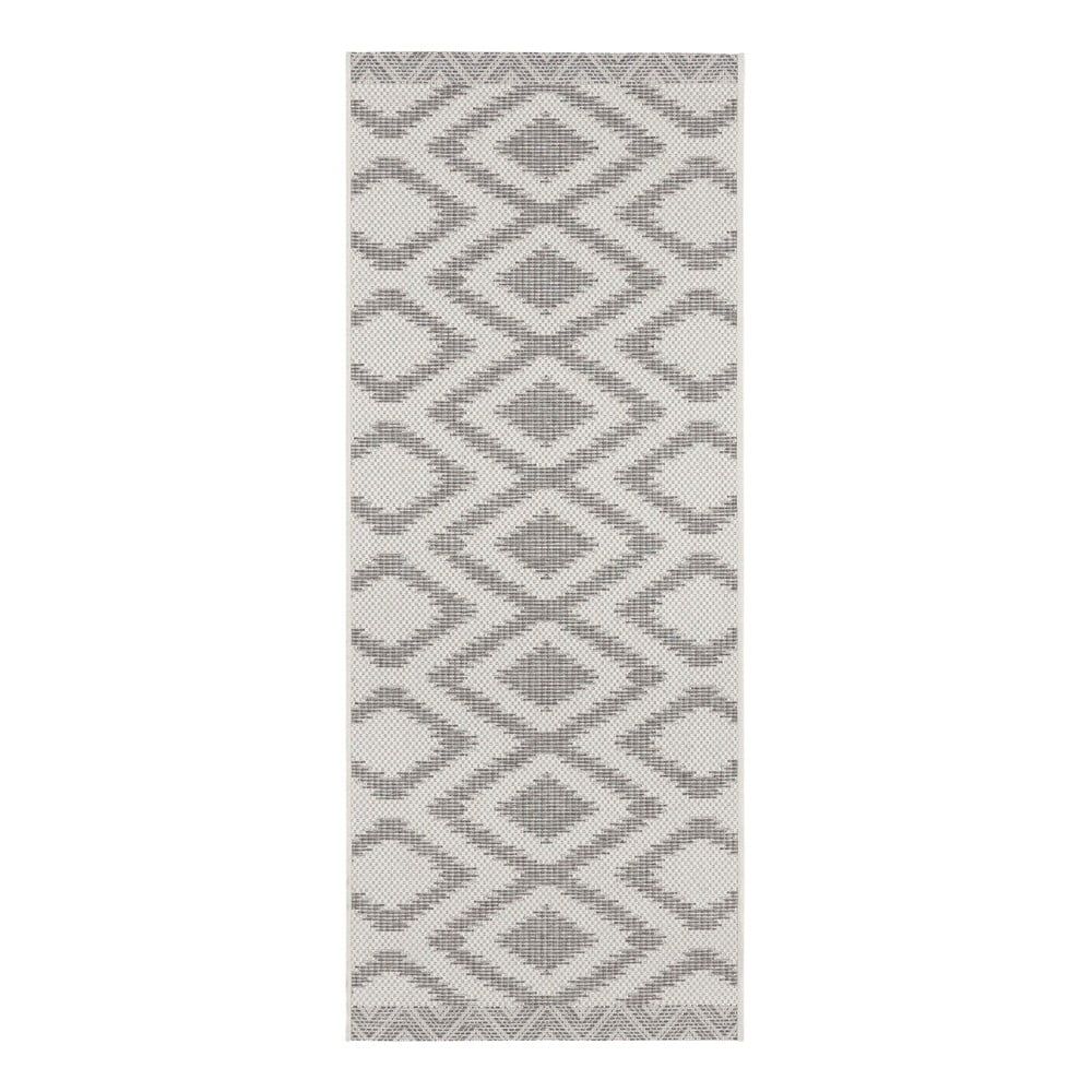 Sivo-krémový vonkajší koberec Bougari Isle, 70 x 200 cm - Bonami.sk