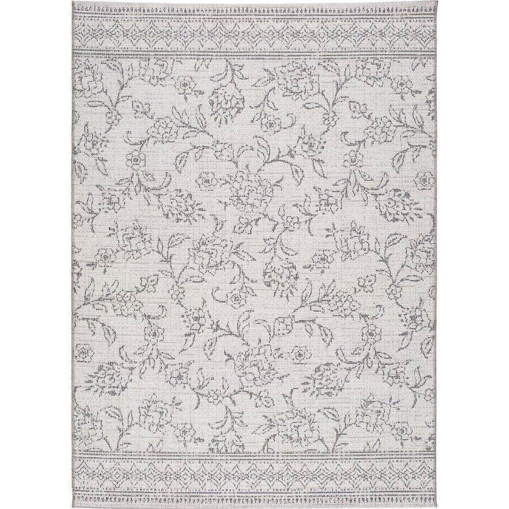 Sivý vonkajší koberec Universal Weave Floral, 77 x 150 cm - Bonami.sk