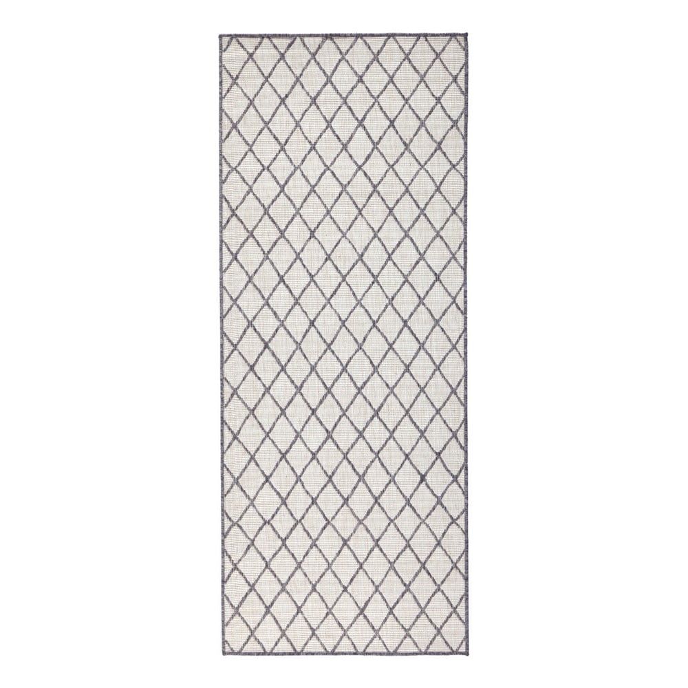 Sivo-krémový vonkajší koberec Bougari Malaga, 80 x 250 cm - Bonami.sk