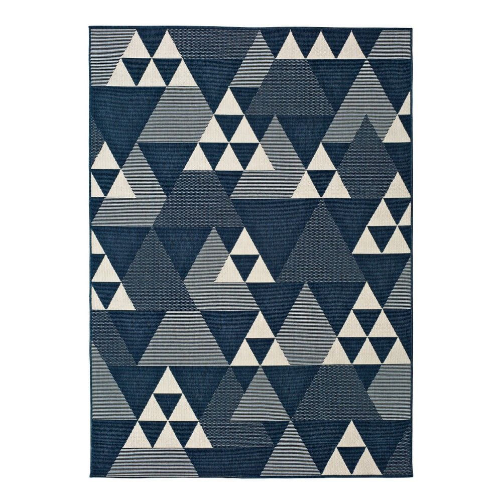 Modrý vonkajší koberec Universal Clhoe Triangles, 140 x 200 cm - Bonami.sk