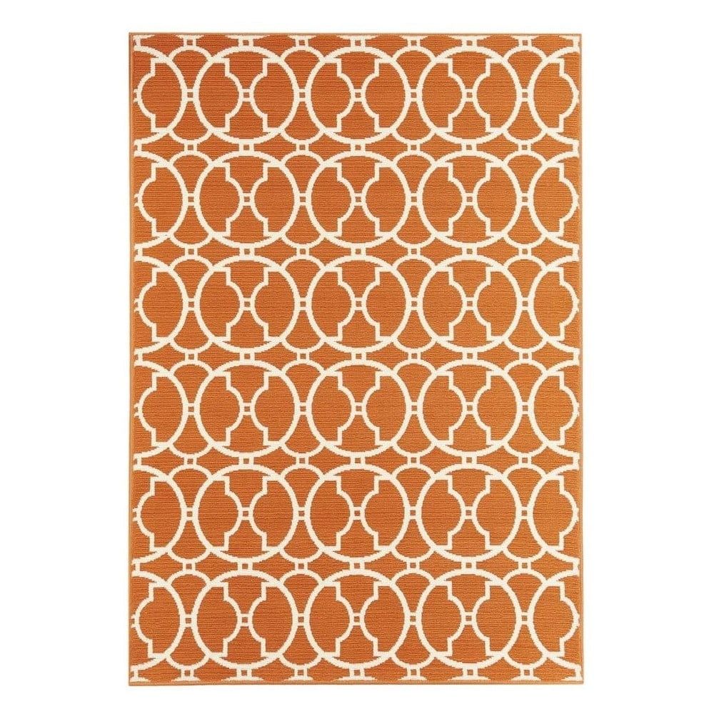 Oranžový vonkajší koberec Floorita Interlaced, 133 x 190 cm - Bonami.sk