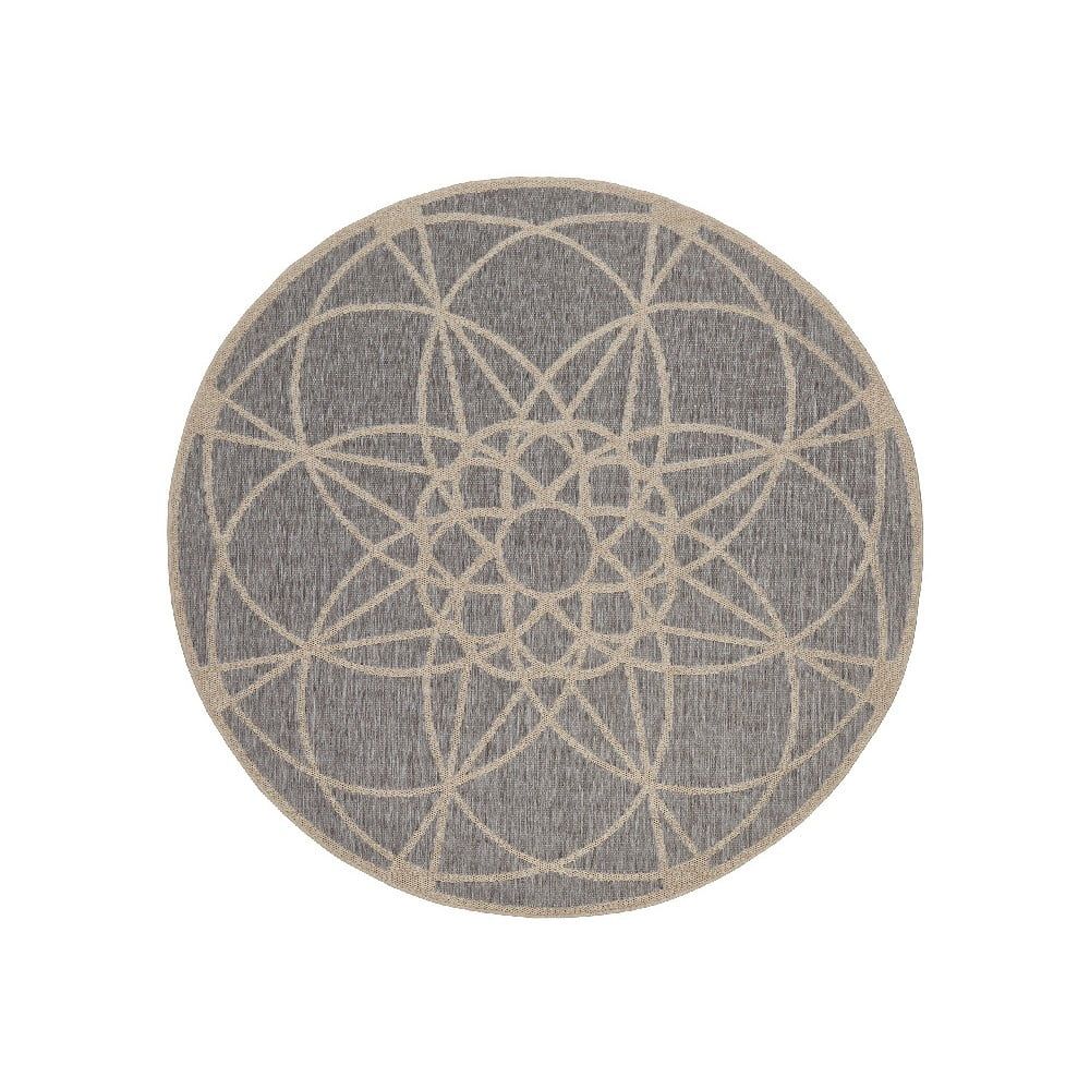 Sivý vonkajší koberec Floorita Tondo Silver, ⌀ 194 cm - Bonami.sk