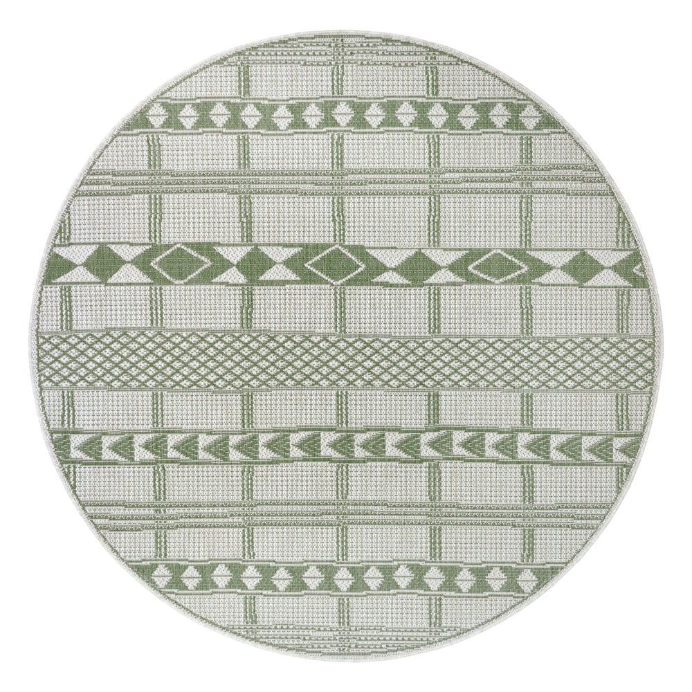 Zeleno-béžový vonkajší koberec Ragami Madrid, ø 120 cm - Bonami.sk