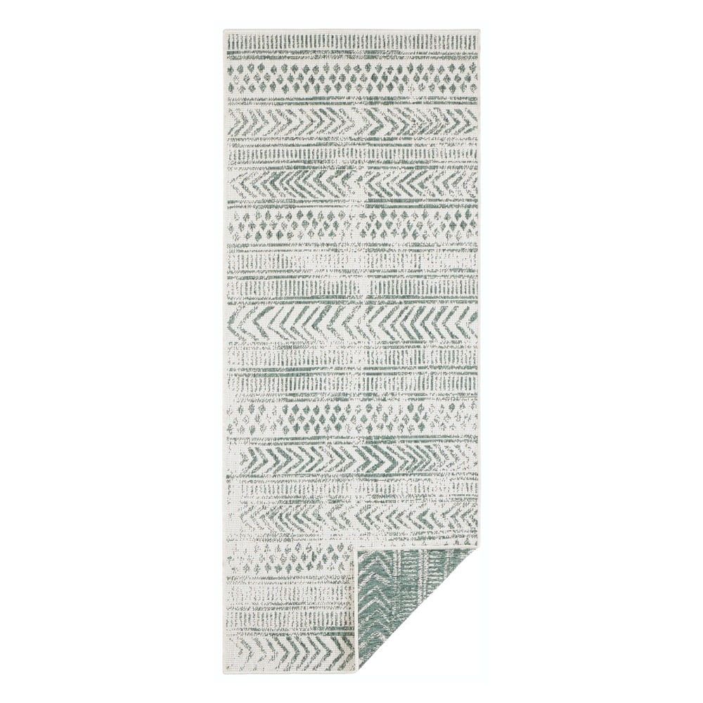 Zeleno-krémový vonkajší koberec Bougari Biri, 80 x 350 cm - Bonami.sk