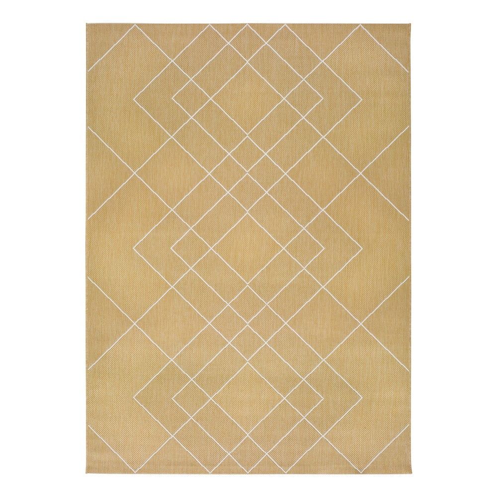 Žltý vonkajší koberec Universal Hibis Geo, 80 x 150 cm - Bonami.sk