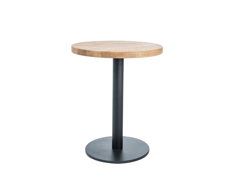 Byvajsnami SK, OPUR okrúhly stôl, masív, 70 cm, dub/čierna  - Byvajsnami.sk