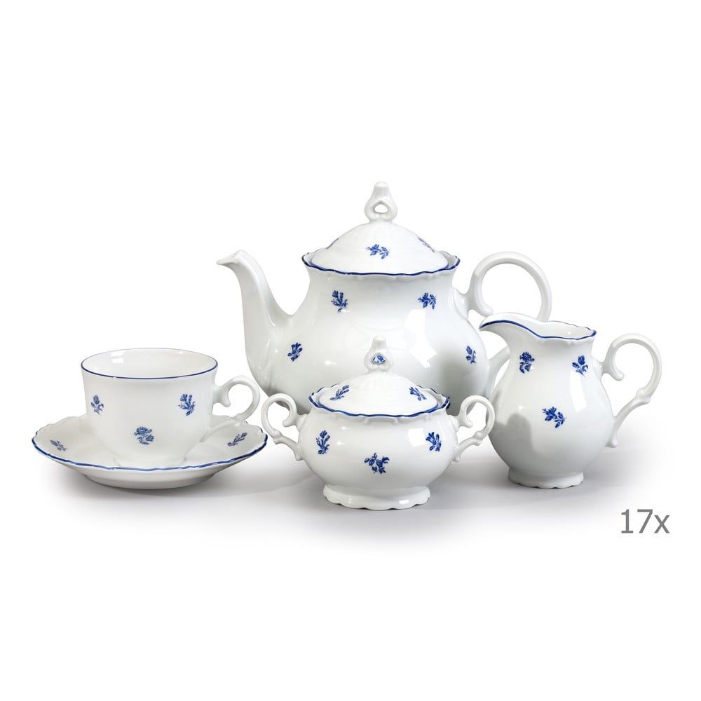 Porcelánová sada na čaj s modrou kvetinkou Thun Ophelia - Bonami.sk