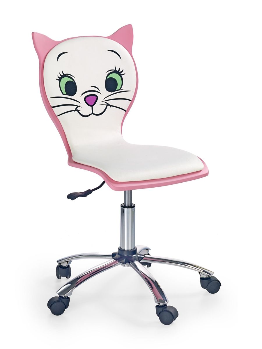 Detská stolička na kolieskach Kitty 2 - ružová / biela - nabbi.sk