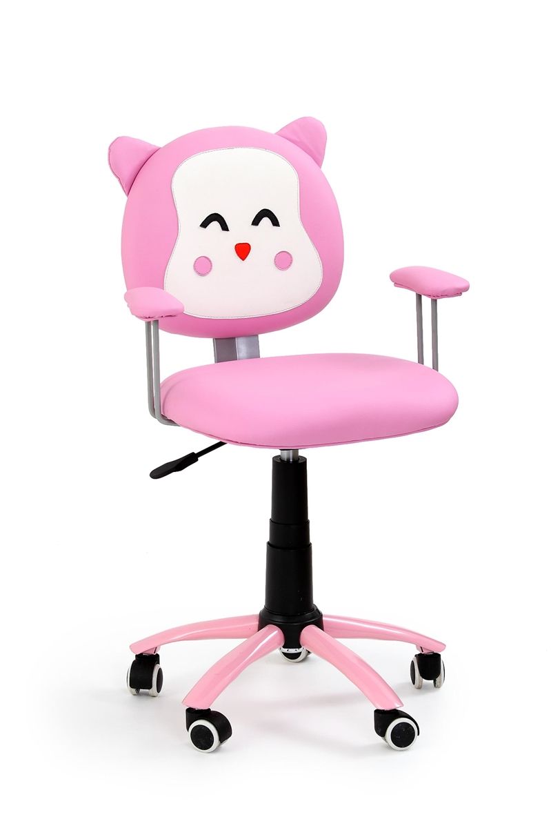 Detská stolička na kolieskach s podrúčkami Kitty - ružová / biela - nabbi.sk