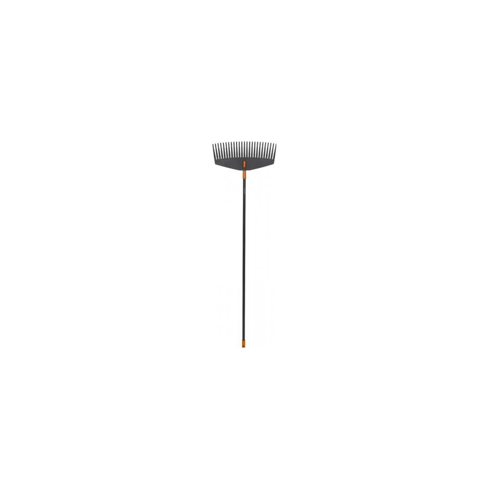 Čierne hliníkové hrable s násadou na lístie Fiskars Solid, šírka 52 cm - Bonami.sk