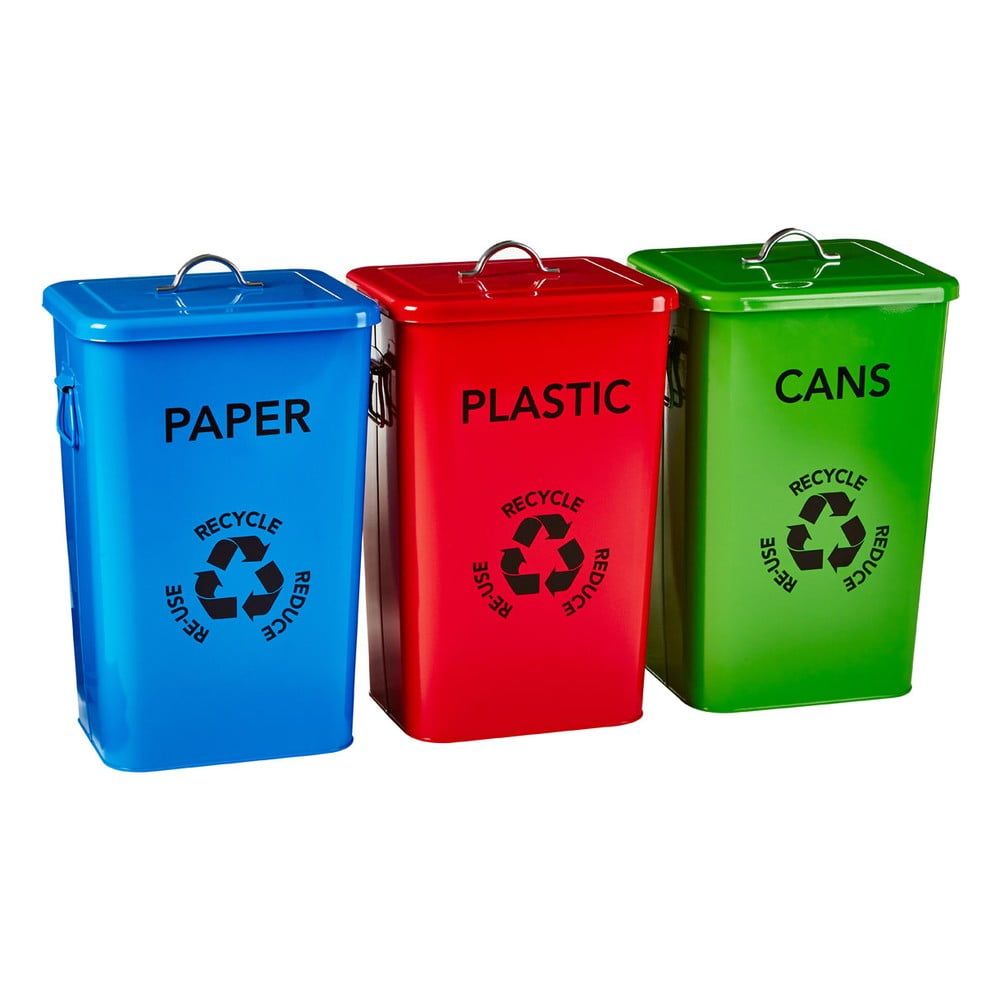 Sada 3 košov na recyklovanie Premier Housewares Recycle Bins - Bonami.sk
