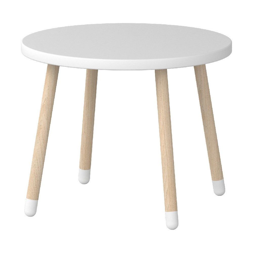Biely detský stolík Flexa Dots, ø 60 cm - Bonami.sk