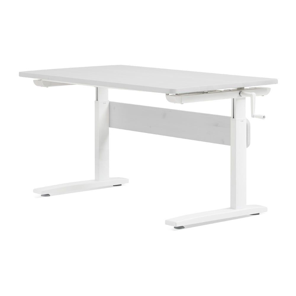 Biely písací stôl s nastaviteľnou výškou Flexa - Bonami.sk