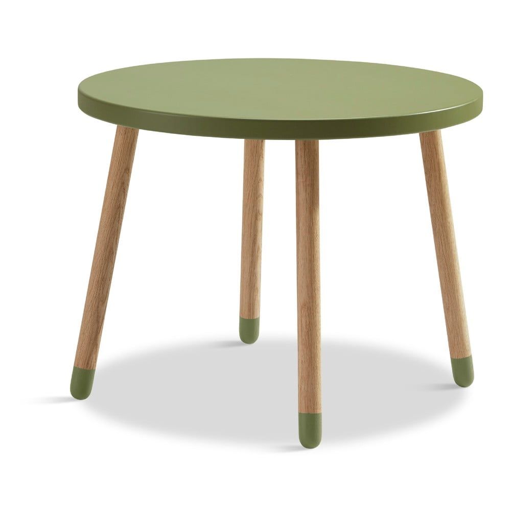 Zelený detský stolík Flexa Dots, ø 60 cm - Bonami.sk