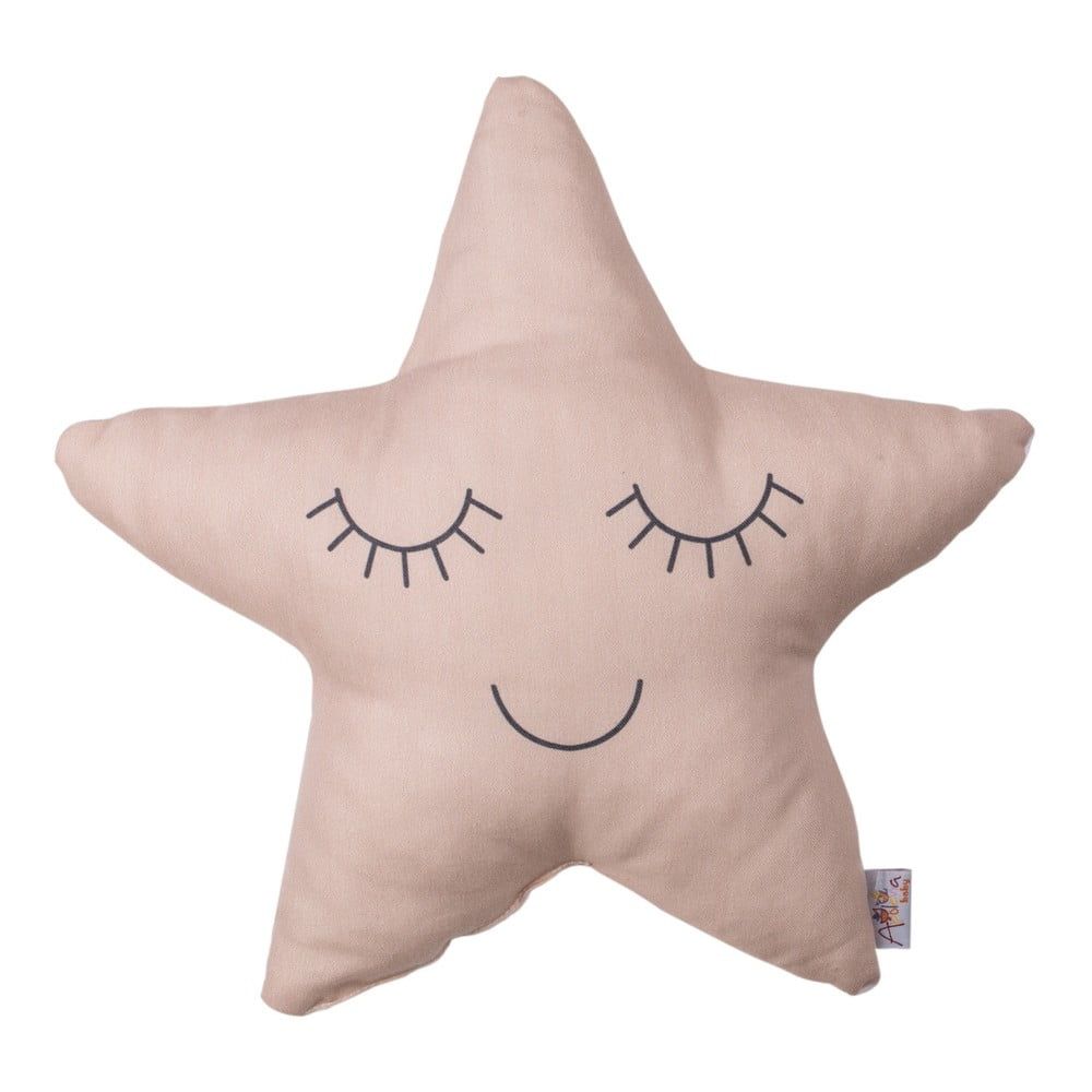 Béžovo-ružový detský vankúšik s prímesou bavlny Mike & Co. NEW YORK Pillow Toy Star, 35 x 35 cm - Bonami.sk