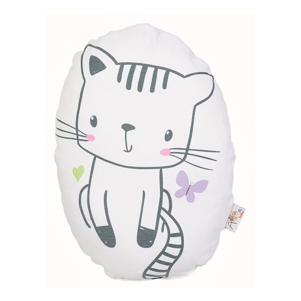 Detský vankúšik s prímesou bavlny Mike & Co. NEW YORK Pillow Toy Cute Cat, 30 x 22 cm - Bonami.sk