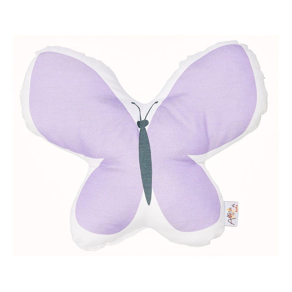 Fialový detský vankúšik s prímesou bavlny Mike & Co. NEW YORK Pillow Toy Butterfly, 26 x 30 cm - Bonami.sk