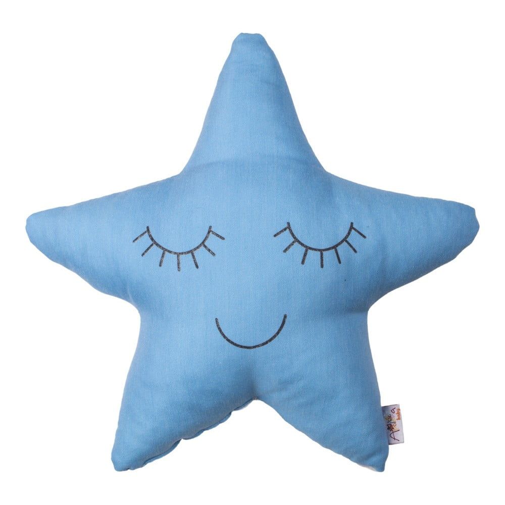 Modrý detský vankúšik s prímesou bavlny Mike & Co. NEW YORK Pillow Toy Star, 35 x 35 cm - Bonami.sk